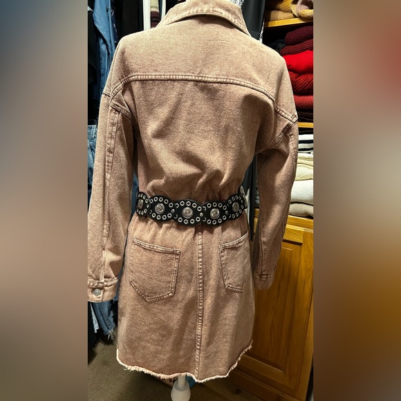 Peach Love California Brown denim Dress, size M great condition - Picture 2 of 5
